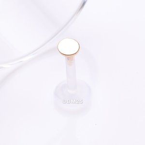 14 Karat Gold Round Disc Top Bio-Flex Labret
